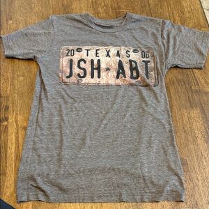 Gray Josh Abbott Band Tee with License Plate Design